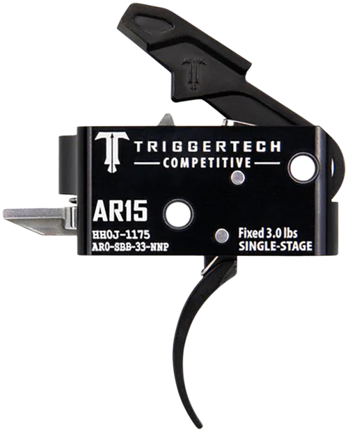 TriggerTech Competitive Pro Curved Single-Stage Trigger, 3 lbs, Black - AR0SBB33NNP