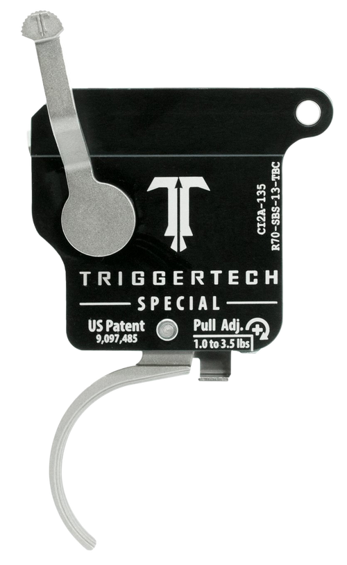 TriggerTech Special Curved Single-Stage Trigger, 1.0-3.5 lbs, Remington 700 Right Hand, Stainless/Black - R70SBS13TBC