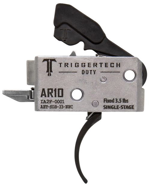 TriggerTech Duty Curved Single-Stage Trigger 3.5 lbs AR-10, Black Anodized - AHT-SDB-33-NNC