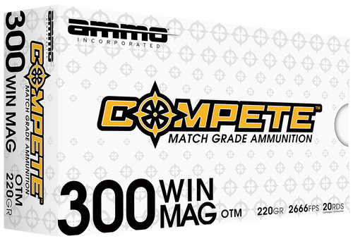 Ammo Inc Compete 300 Win Mag 220gr Open Tip Match Rifle Ammo, 20 Per Box - 300WM190BTHPA20