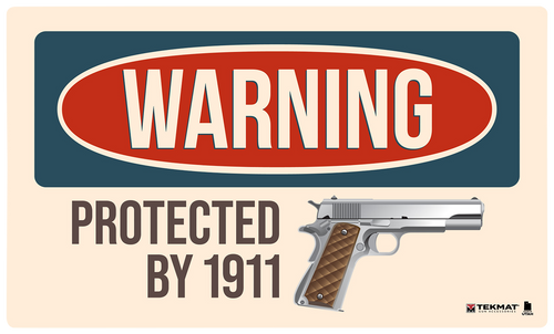 TekMat Warning Protected By 1911 Door Mat, Multi-Color - TEK42WARNING1911