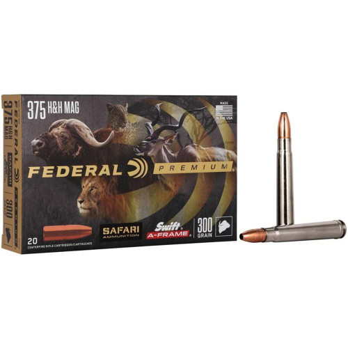 Federal Premium Safari Cape-Shok .375 H&H Magnum 300gr Swift A-Frame Rifle Ammunition - P375SA