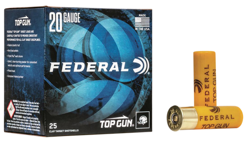 Federal Top Gun Plastic 20 Gauge 2.75" 7/8 oz #9 Shot 25 Round Box - TG209