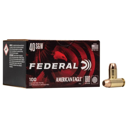 Federal American Eagle 40 S&W 180gr Full Metal Jacket Handgun Ammo 500rd - AE40R100