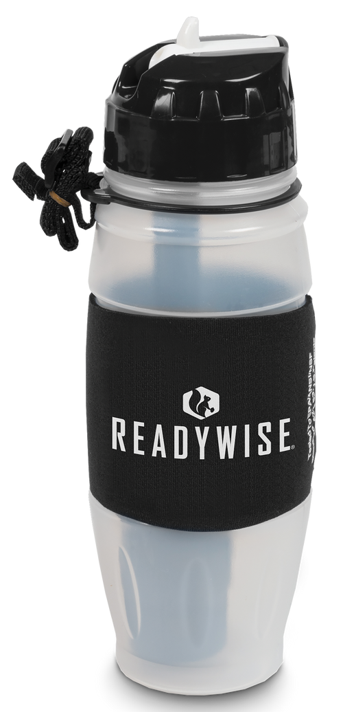 ReadyWise Water Filtration Bottle 28 oz, Black/Gray - RW08000