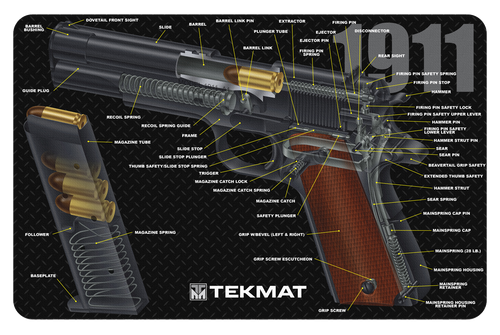 TekMat 1911 3D Cutaway Cleaning Mat 11" x 17" - TEKR171911CA