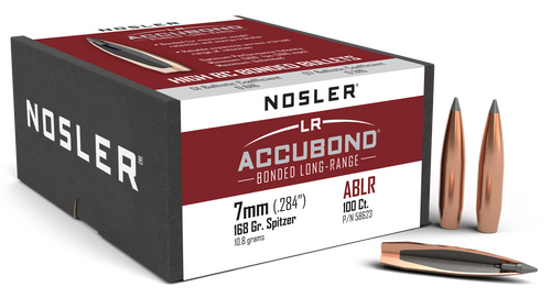 Nosler AccuBond Long Range 7mm 168gr Spitzer Point Rifle Bullets 100/Box - 58623