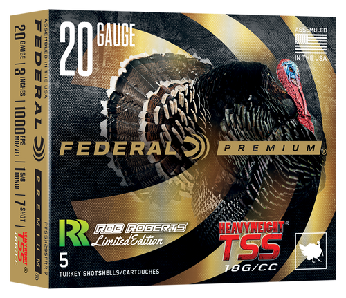 Federal Heavyweight TSS Plastic 20 Gauge 3" 1 5/8 oz #7 Shot 5 Round Box - PTSSX295FRR7