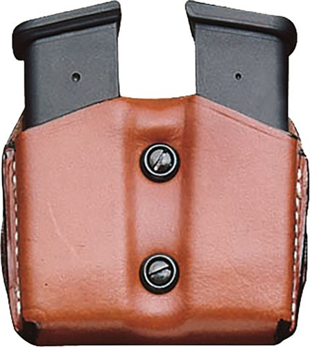 DeSantis Double Mag Pouch OWB Leather Single Stack 9/40 Tan - A01TJEEZ0