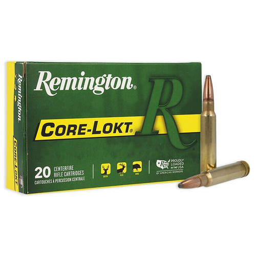 Remington Core-Lokt .338 Win Mag 250gr Pointed Soft Point Rifle Ammunition, 20 Per Box - 22191