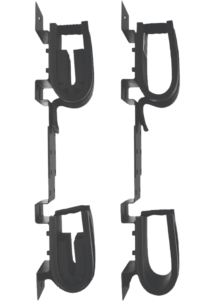 Rugged Gear Screw Mount Double Hook Gun Rack, Black - 10065