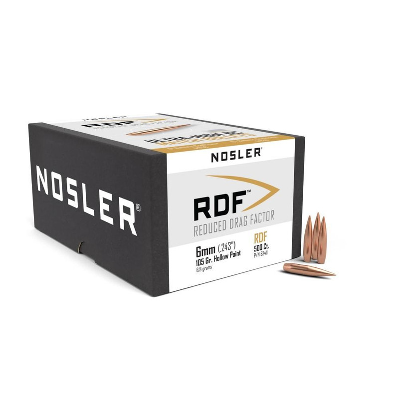 Nosler RDF Match Rifle Bullets 6mm .243" 105 gr HPBT 500/ct