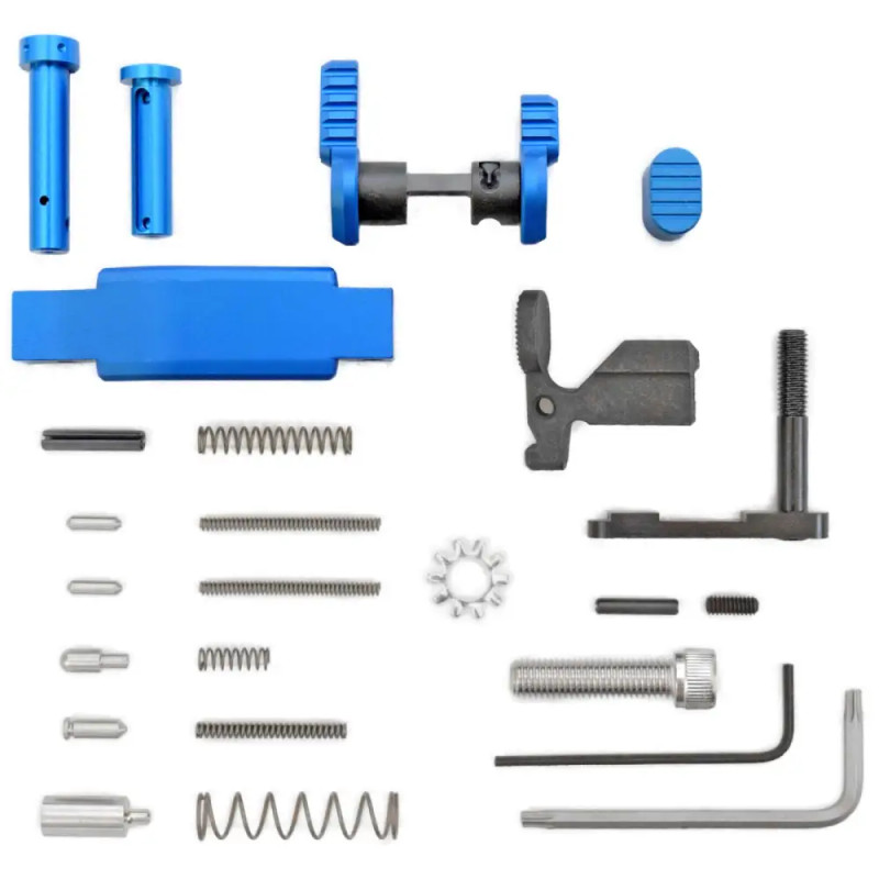 Armaspec Superlight Lower Parts Kit 223/556 Stainless Steel Blue - ARM252-BLUE