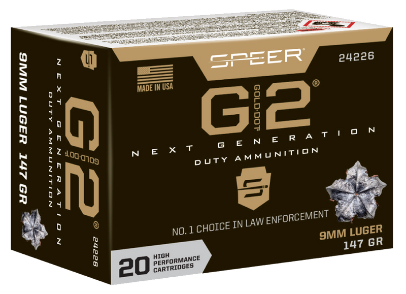 Speer Gold Dot G2 9mm Luger 147gr Handgun Ammunition, 20rd - 24226