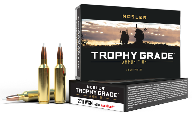 Nosler Trophy Grade 270 WSM 140gr AccuBond Rifle Ammunition, 20rd Box - 60030