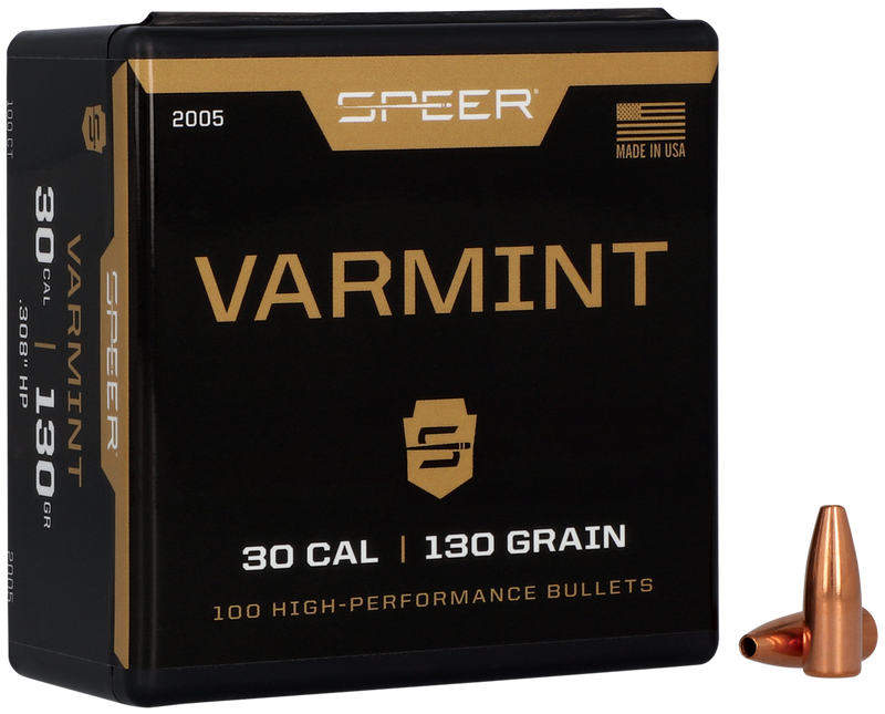 Speer Varmint Hollow Point .30 Cal 130gr Jacketed Rifle Bullets - 2005