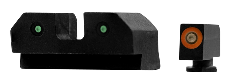 XS Sights R3D Night Sights 3-Dot Tritium for Glock, Green/Orange - GLR012P6N