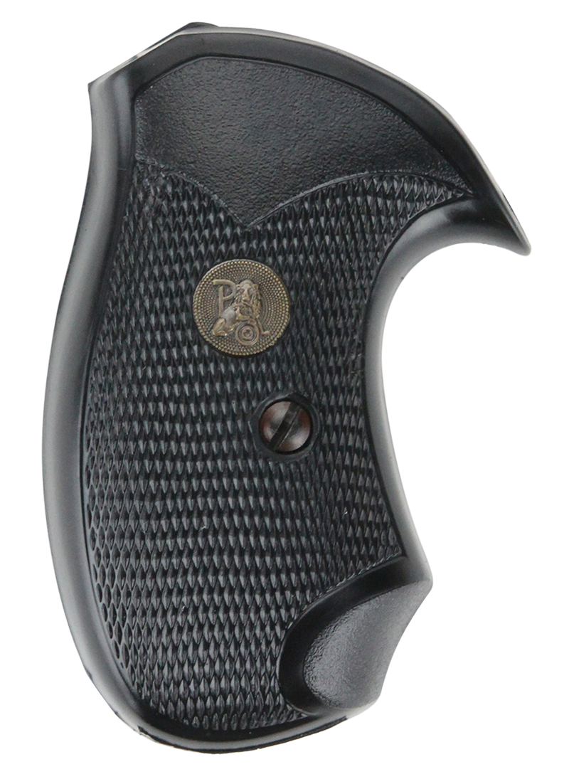 Pachmayr Compac S&W J-Frame Square Butt Grip, Black Checkered Rubber - 03255