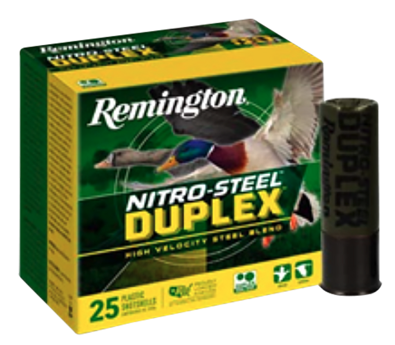 Remington Nitro Steel Duplex 12 Gauge 3" 1 1/4oz BB/#2 Steel Shot 25 Round Box - R20323