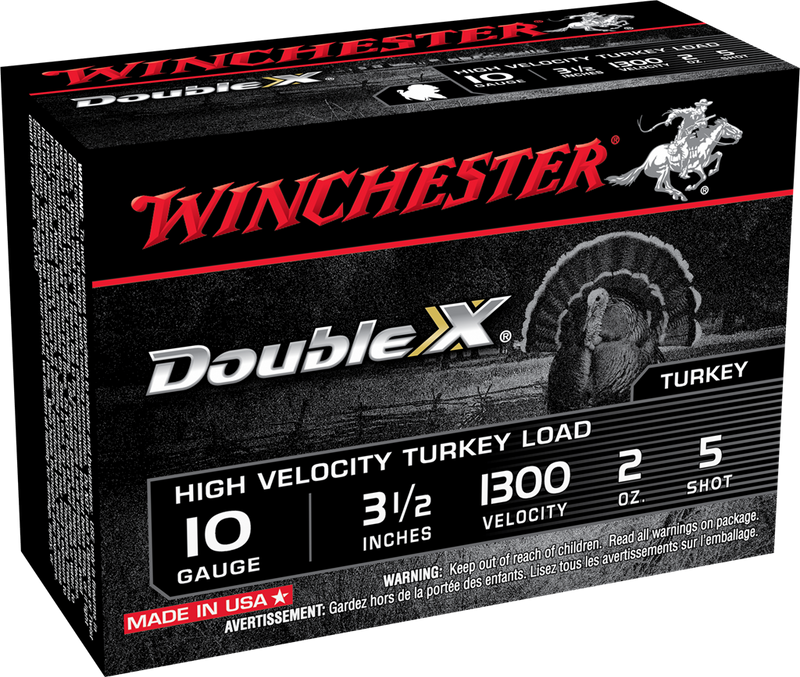 Winchester Double X High Velocity Turkey 10 Gauge 3.5" 2oz #5 Shot 10 Round Box - STH105