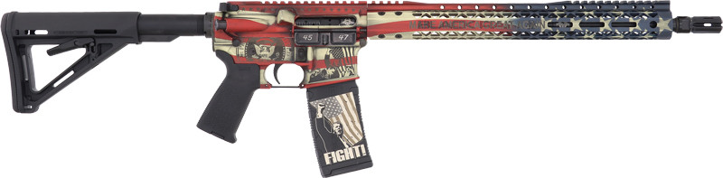 Black Rain Ordnance Spec15 Trump Custom Patriot 5.56 NATO Semi-Auto Rifle, American Flag - BRO-24123101-AMFLAG
