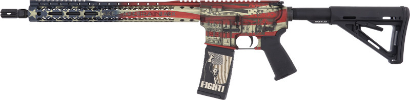 Black Rain Ordnance Spec15 Trump Custom Patriot 5.56 NATO Semi-Auto Rifle, American Flag - BRO-24123101-AMFLAG