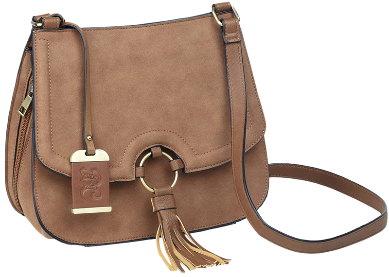 Bulldog Cases Cross Body Purse with Holster, Tan Suede - BDP034