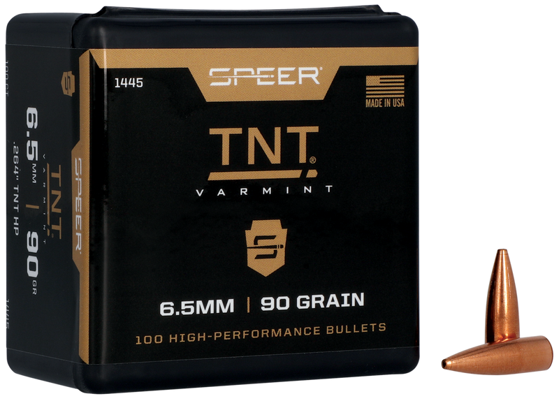 Speer TNT 6.5mm Creedmoor 90 Grain Jacketed Hollow Point Reloading Bullets - 1445