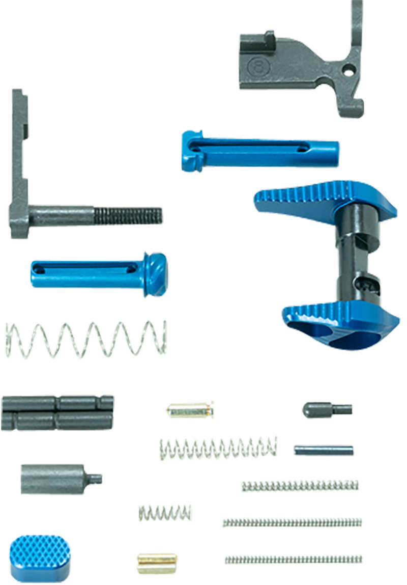 Timber Creek Outdoors Lower Parts Kit, Blue Anodized Aluminum for AR-15 - ARLPKB