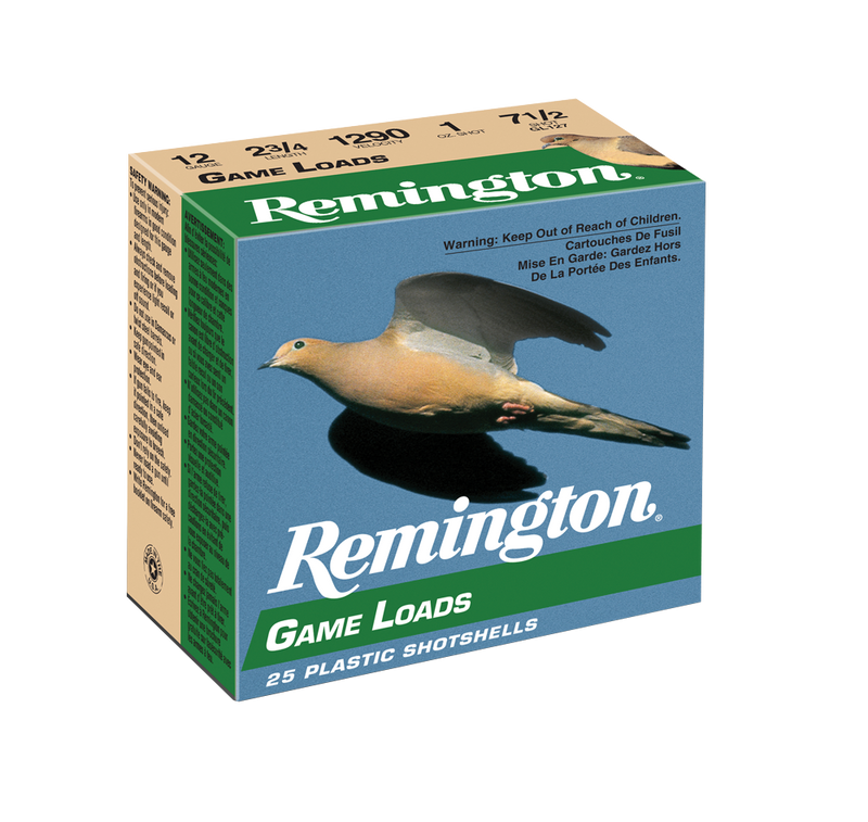 Remington Lead Game Load Plastic 12 Gauge 2.75" 1 oz #7.5 Shot 25 Round Box - 20030