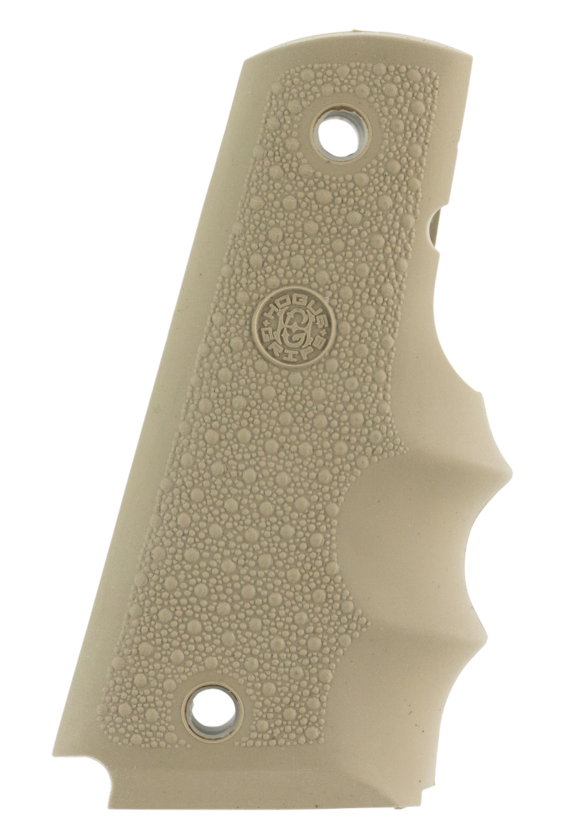 Hogue 1911 Government Model OverMolded Grip with Finger Grooves, Desert Tan Cobblestone - 45003
