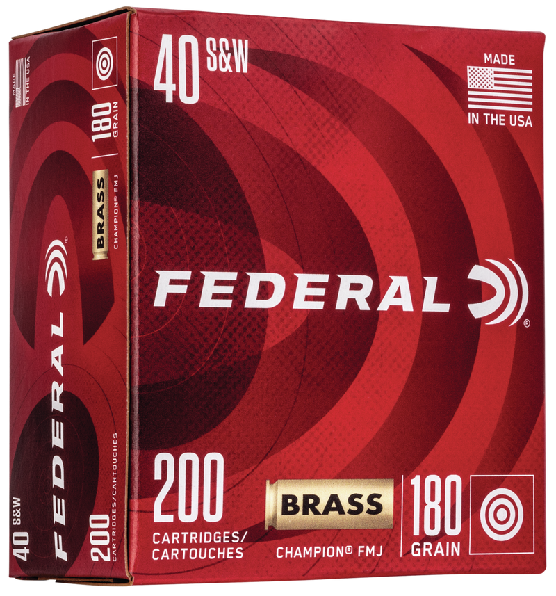 Federal Champion Training 40 S&W 180gr FMJ 200rd Box Handgun Ammunition - WM52232