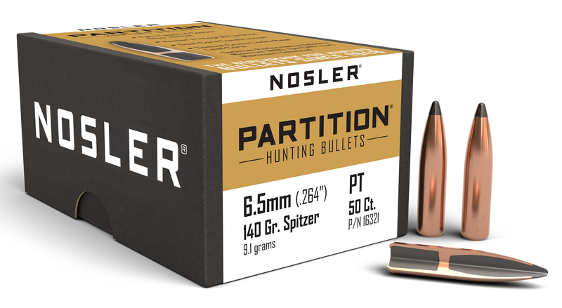 Nosler Partition 6.5mm 140 Grain Spitzer Rifle Bullets, 50 Count - 16321