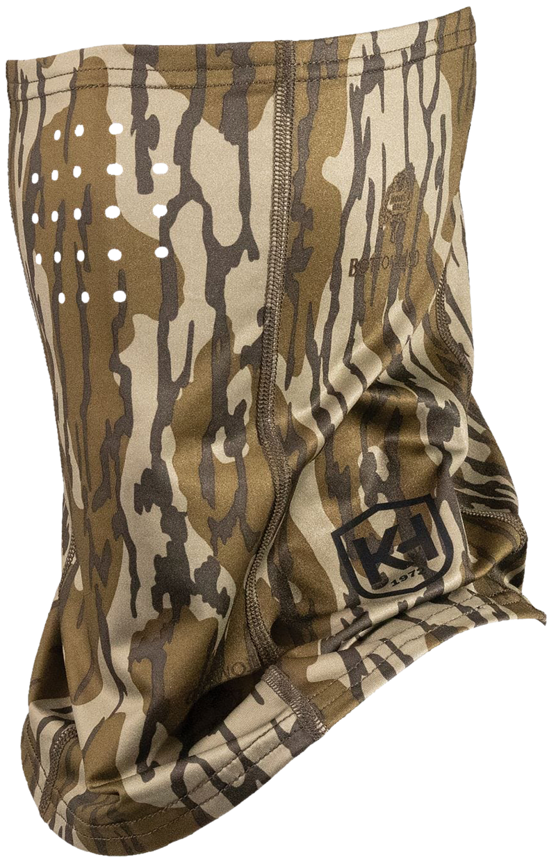Moultrie Knight & Hale Run N Gun 1/2 Face Mask, Mossy Oak Bottomland - KHT0213