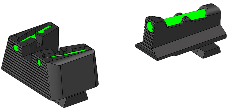 Hi-Viz LiteWave Co-Witness Green/Red/White Fiber Optic Sights, Sig P320/P365 - SG32CLW21