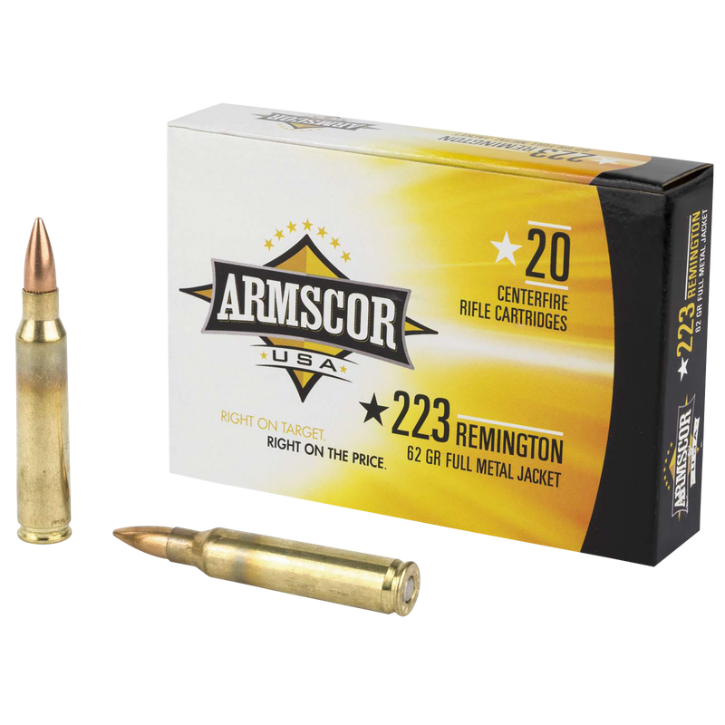 Armscor USA .223 Rem 62gr Full Metal Jacket Rifle Ammo, 20rd Box - FAC2238N