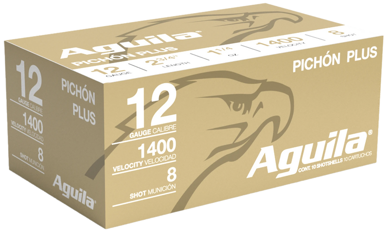 Aguila Pichon Plus Plastic 12 Gauge 2.75" 1 1/4oz #8 Shot 10 Round Box - 1CHB1296
