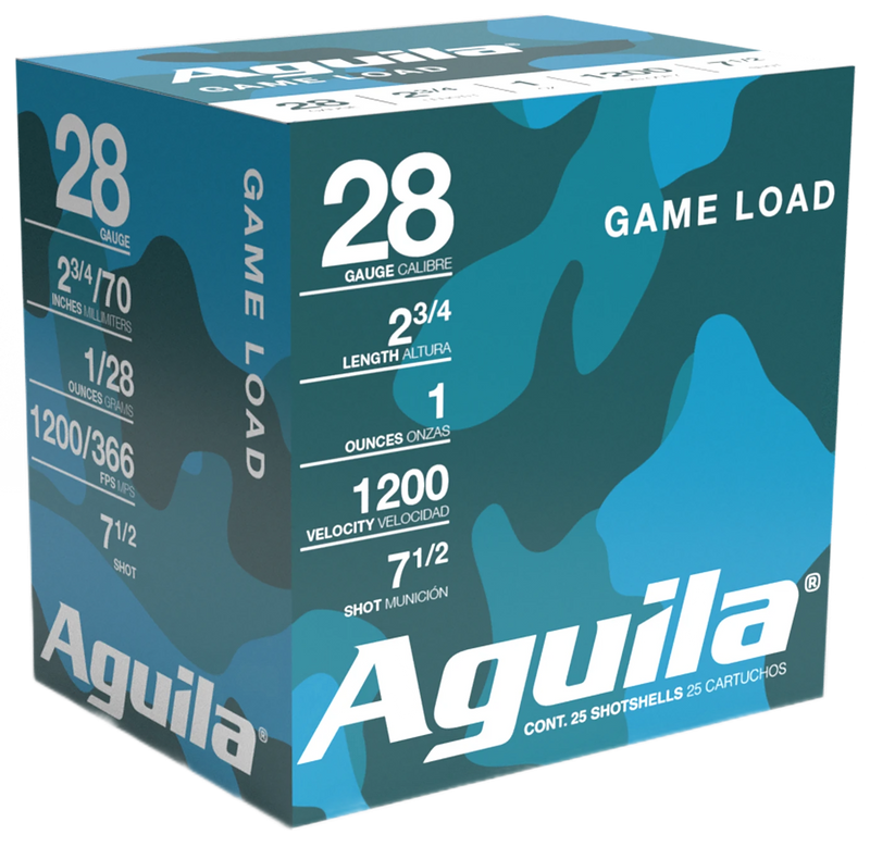Aguila Game Load Lead 28 Gauge 2.75" 1oz #7.5 Shot 25 Round Box - 1CHB2837