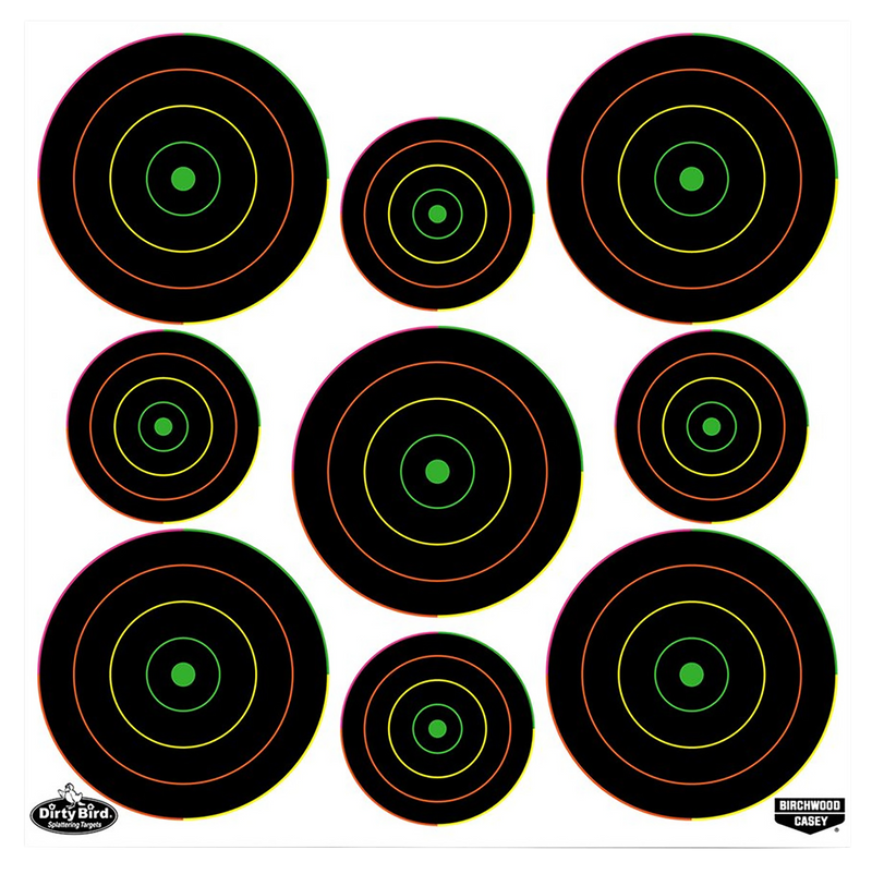 Birchwood Casey Dirty Bird Bullseye Tagboard Hanging Pistol/Rifle Targets Black/Green - 35828