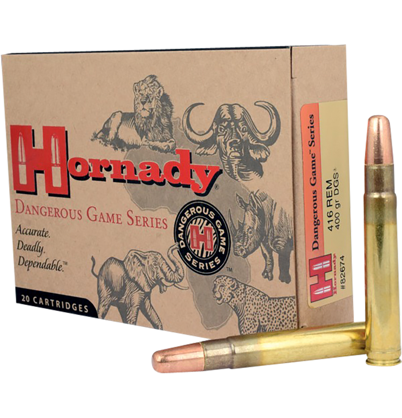 Hornady Dangerous Game 416 Rem Mag 400gr Dangerous Game Solid Rifle Ammunition - 82674