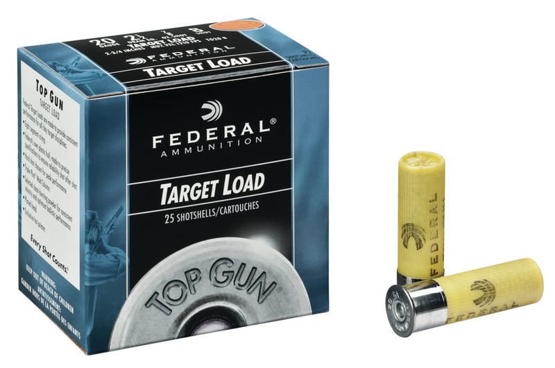 Federal Top Gun Plastic 20 Gauge 7/8 oz #8 Shot 25 Round Box - TG208