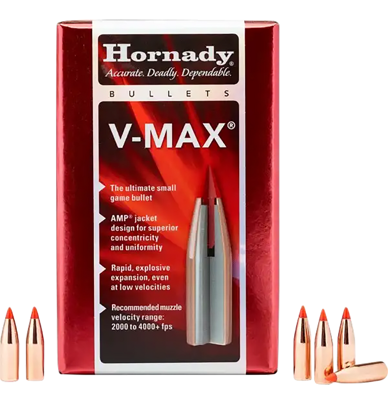 Hornady V-Max Varmint 22 Caliber .224 55gr Rifle Bullets - 22272