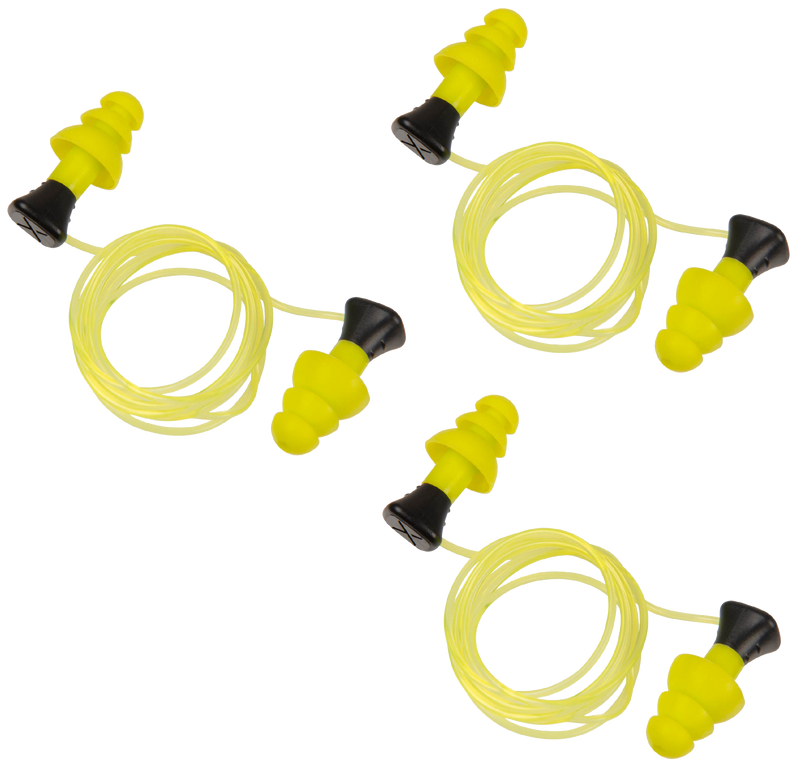 Allen ULTRX Tethered Silicone Ear Plugs, Yellow - 3 Pairs - 4118