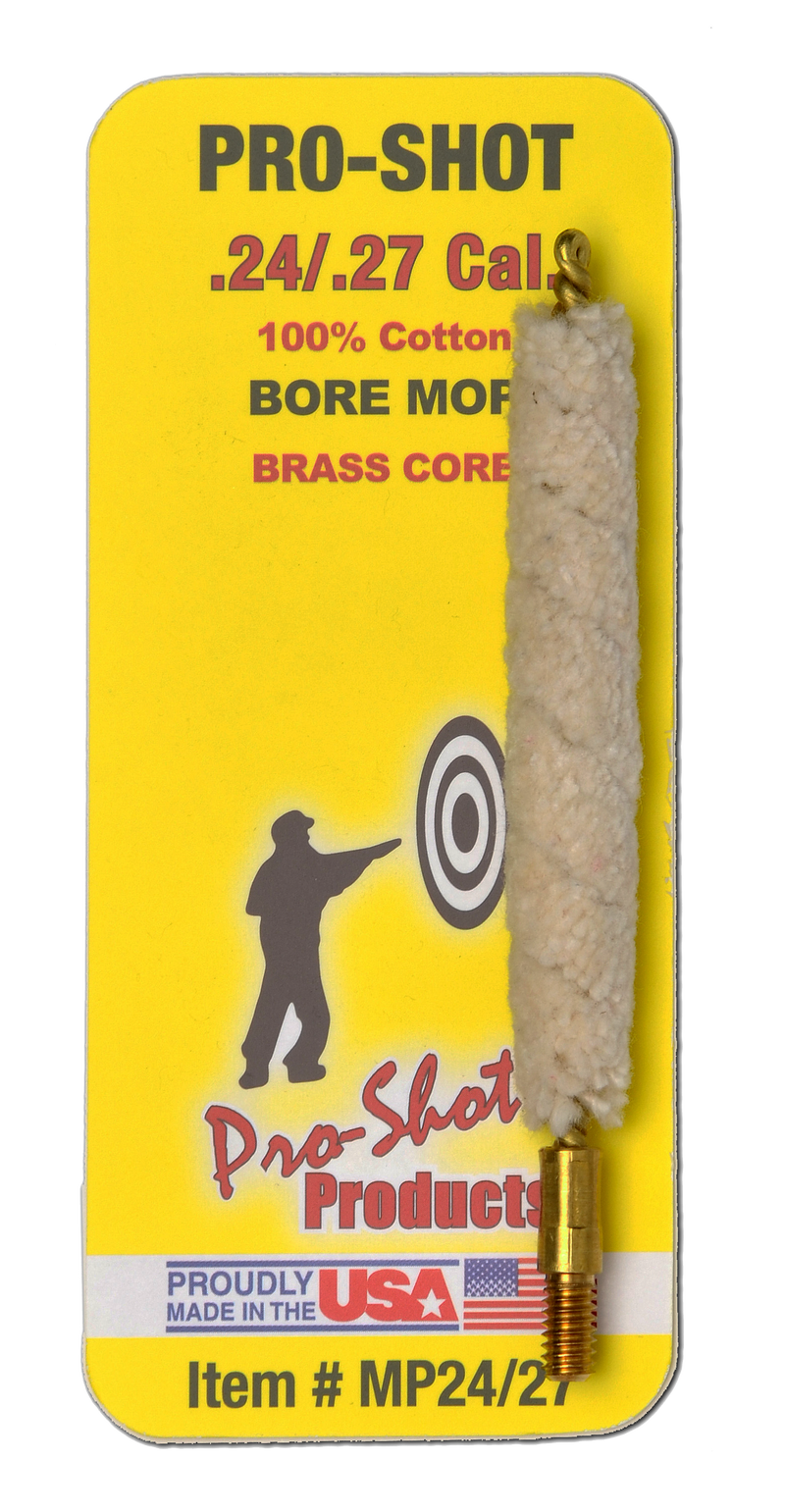 Pro-Shot Bore Mop .24-.27 Cal Rifle Cotton - MP2427