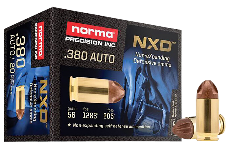 Norma NXD Self Defense .380 ACP 56gr Handgun Ammunition, 20/Box - 611040020