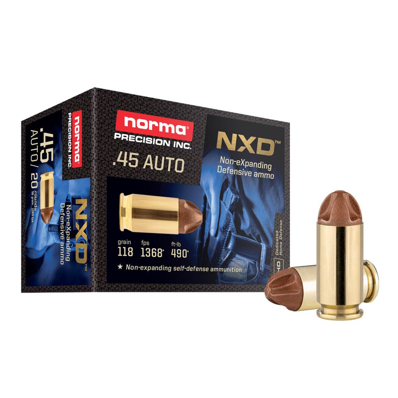 Norma NXD .45 Auto 118gr 20rd Handgun Ammunition - 611540020