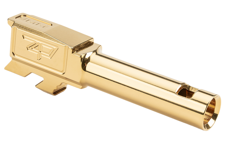 Zaffiri Precision Glock 43/43X Ported Barrel, Gold TiN Stainless Steel - ZP.43BCPG
