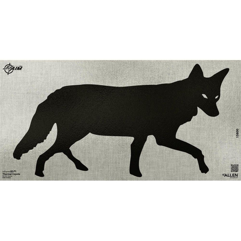 EZ-Aim Coyote Adhesive Thermal ID Paper Target 24" x 12" Black/Gray - 15800