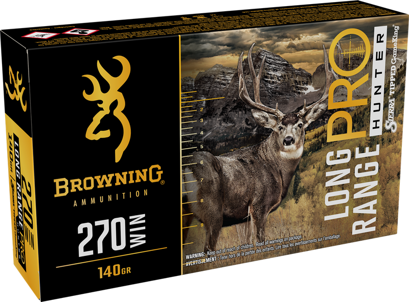Browning Long Range Pro 270 Win 140gr Rifle Ammo, 20 Rounds Per Box - B192502702