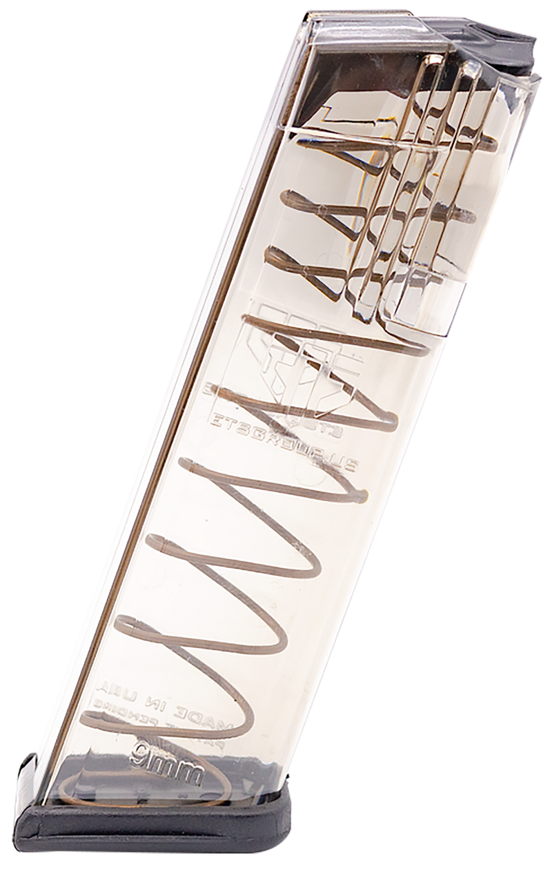 Elite Tactical Systems Group GLK17 Glock Magazine 9mm 17rd, Clear Polymer - GLK17